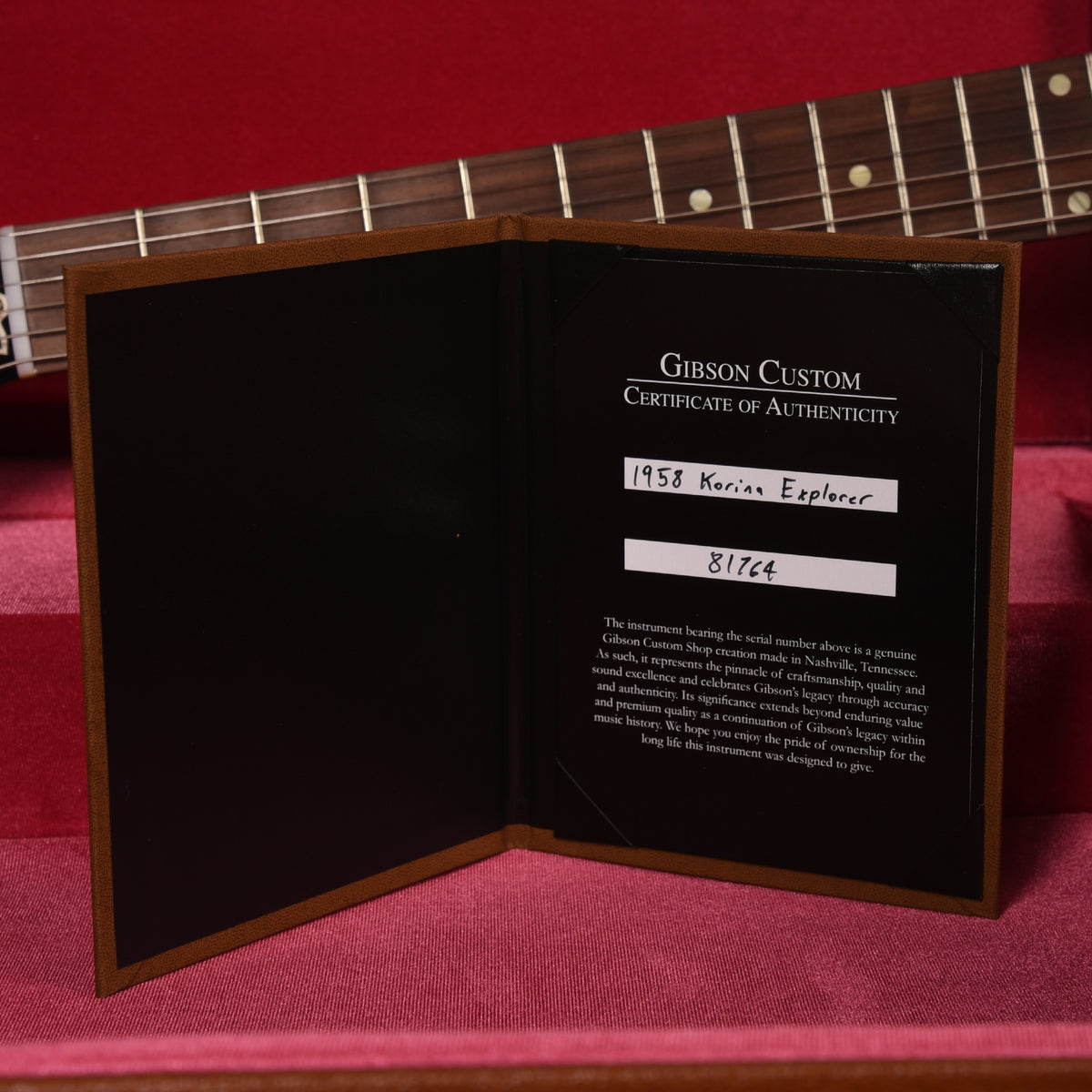 Gibson Custom Shop 1958 Korina Explorer Reissue Natural w/White Pickguard Electric Guitars / Solid Body