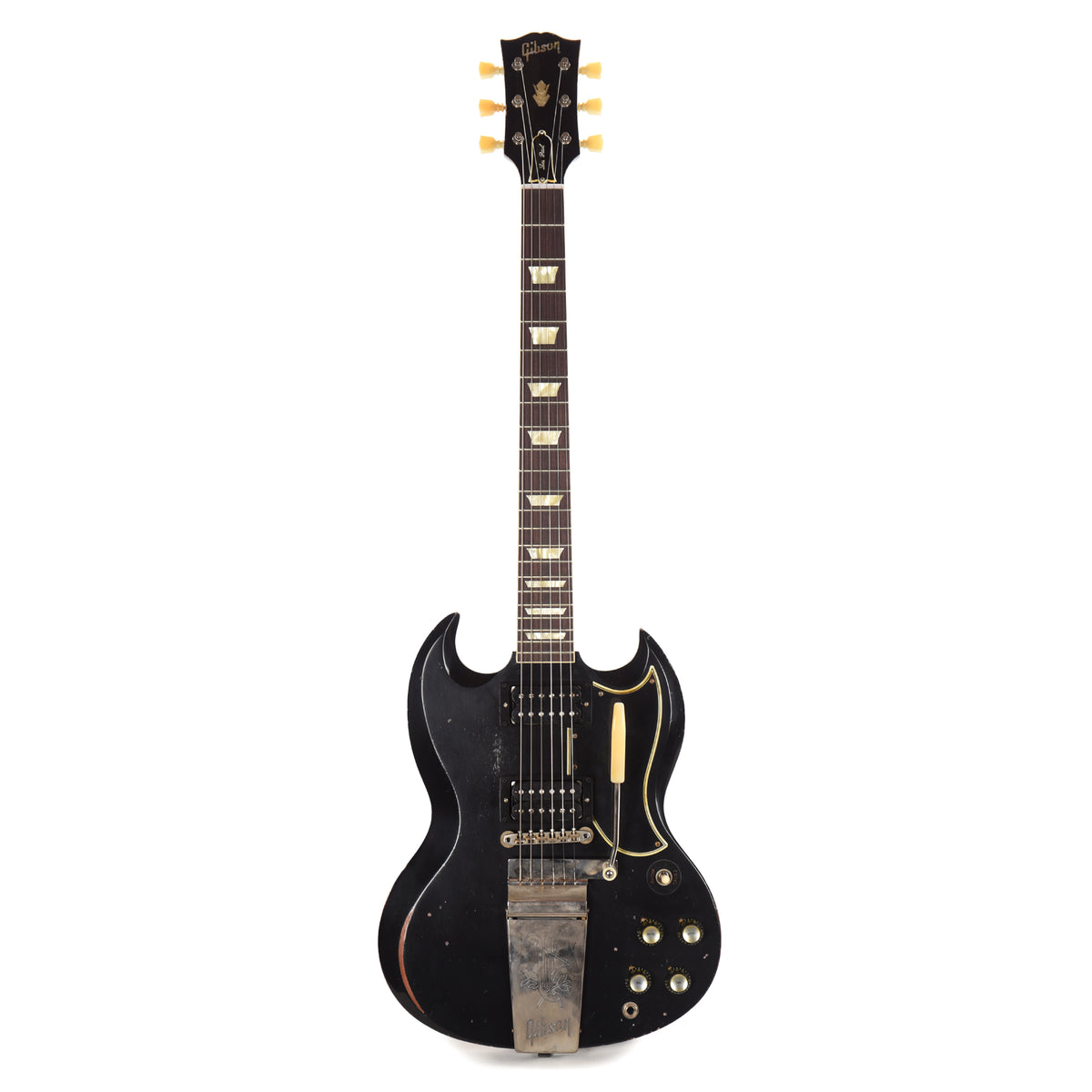 Gibson Custom Shop 1961 Les Paul SG Standard "CME Spec" Antique Ebony Murphy Lab Heavy Aged NH w/Long Maestro Vibrola & Black Uncovered Custom "S" Buckers Electric Guitars / Solid Body