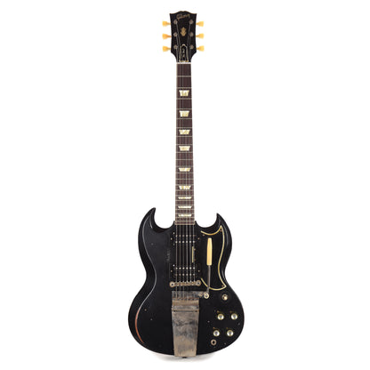 Gibson Custom Shop 1961 Les Paul SG Standard "CME Spec" Antique Ebony Murphy Lab Heavy Aged NH w/Long Maestro Vibrola & Black Uncovered Custom "S" Buckers Electric Guitars / Solid Body
