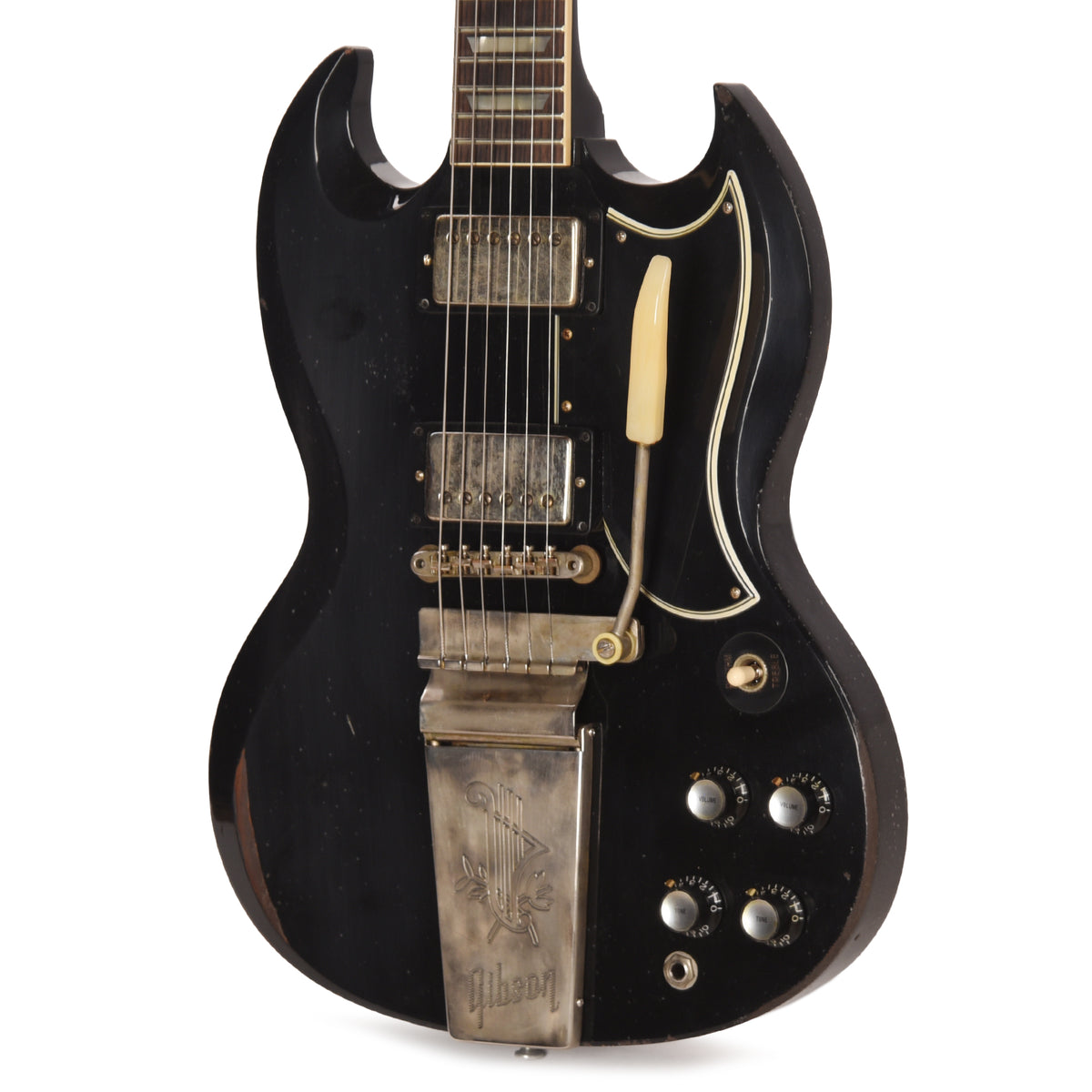 Gibson Custom Shop 1961 Les Paul SG Standard "CME Spec" Antique Ebony Murphy Lab Heavy Aged w/Long Maestro Vibrola Electric Guitars / Solid Body