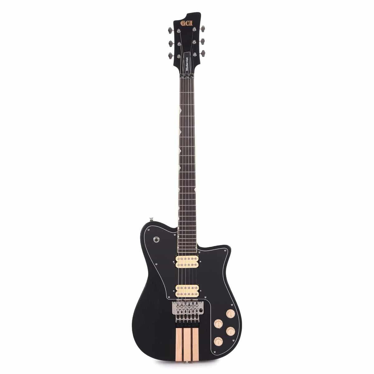 GCI Modernist Guitar Satin Black Doghair Wings Electric Guitars / Solid Body