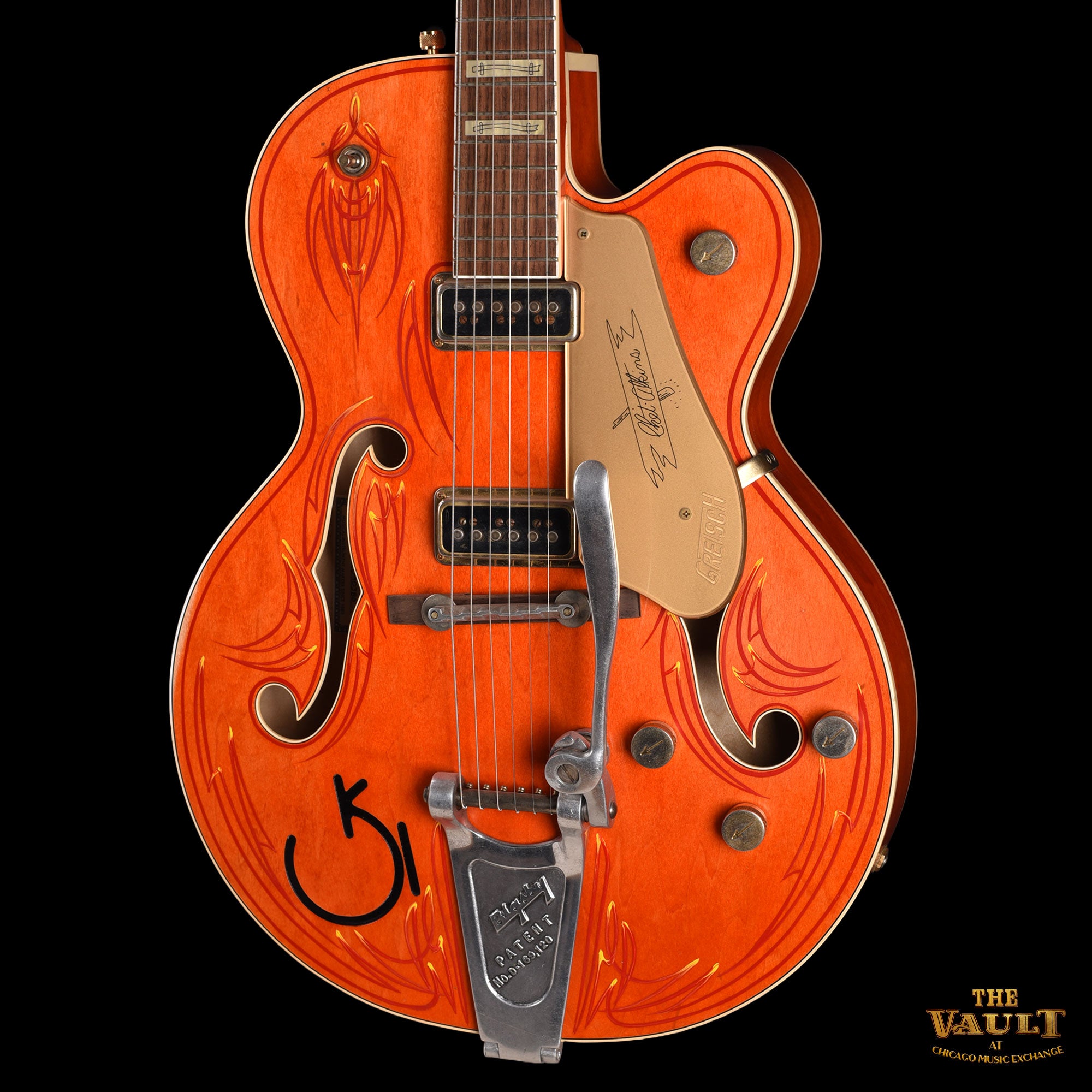 Gretsch G6120-DSW Masterbuilt Stern Chet Relic Art 1of 36 Orange w/ Pinstripe 2008 Electric Guitars