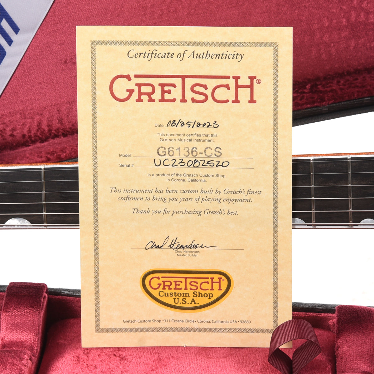 Gretsch Custom Shop G6136T-59 Falcon NOS Aged Black Master Built by Chad Henrichsen Electric Guitars / Hollow Body