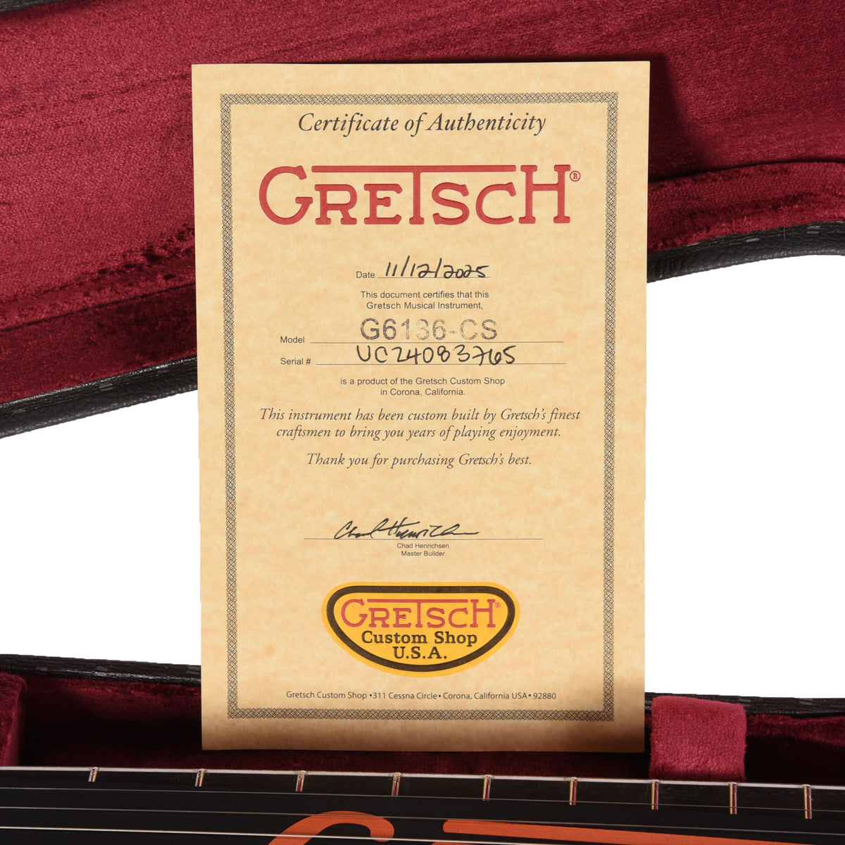 Gretsch Custom Shop G6136T-59 Falcon NOS Aged Purple Sparkle Master Built by Chad Henrichsen Electric Guitars / Hollow Body