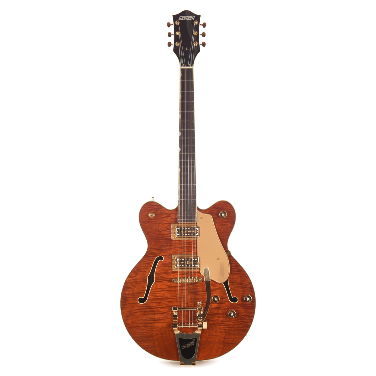 Gretsch Limited Edition Electromatic Flame Okoume Broadkaster Double-Cut with Bigsby Roundup Orange Electric Guitars / Hollow Body