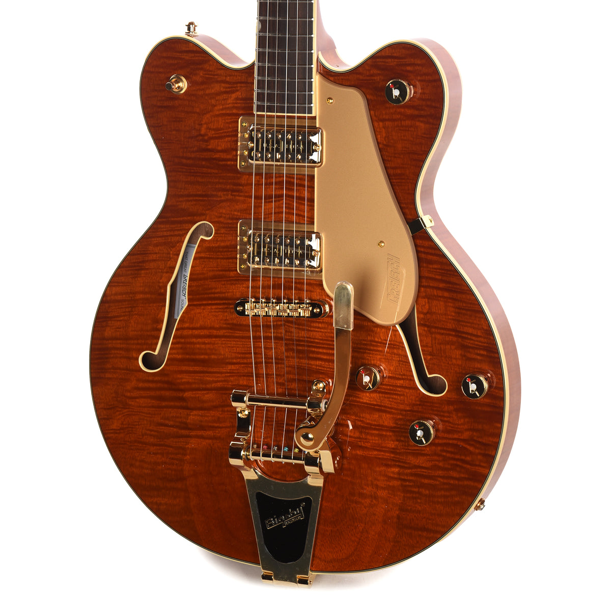 Gretsch Limited Edition Electromatic Flame Okoume Broadkaster Double-Cut with Bigsby Roundup Orange Electric Guitars / Hollow Body