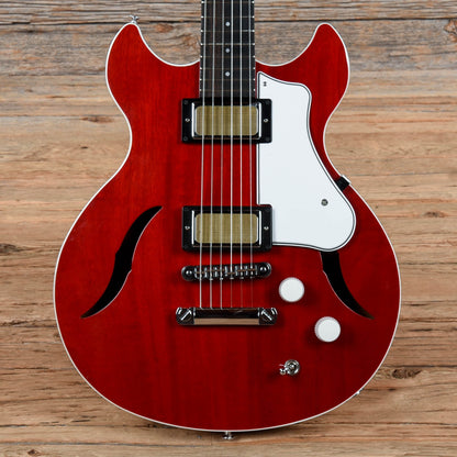 Harmony Comet Transparent Red Electric Guitars / Hollow Body