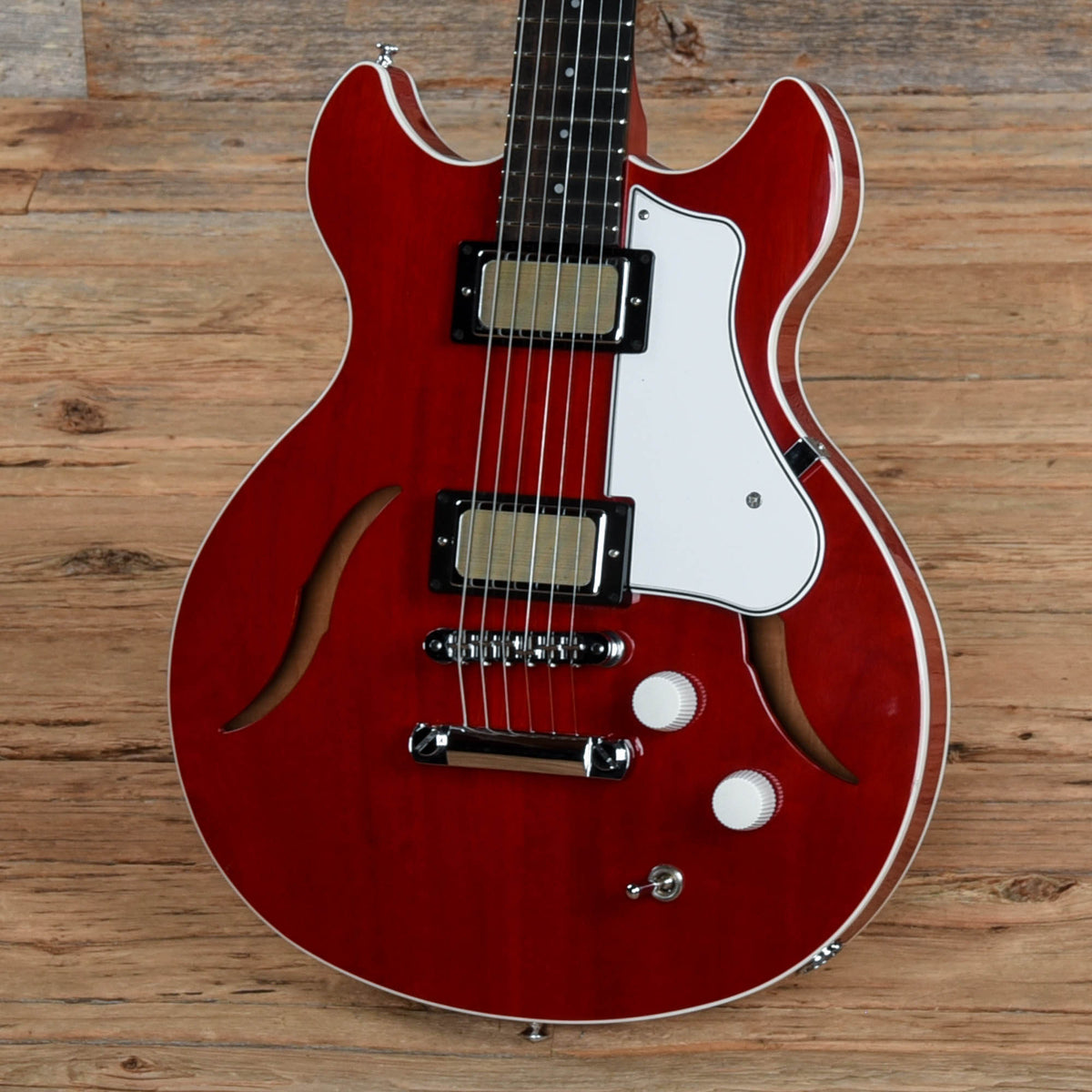 Harmony Comet Transparent Red Electric Guitars / Hollow Body