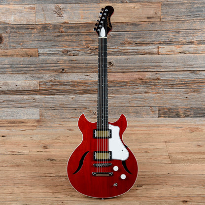 Harmony Comet Transparent Red Electric Guitars / Hollow Body