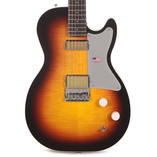 Harmony Factory Special Jupiter Thinline Flame Maple Top 3-Tone Sunburst Electric Guitars / Solid Body