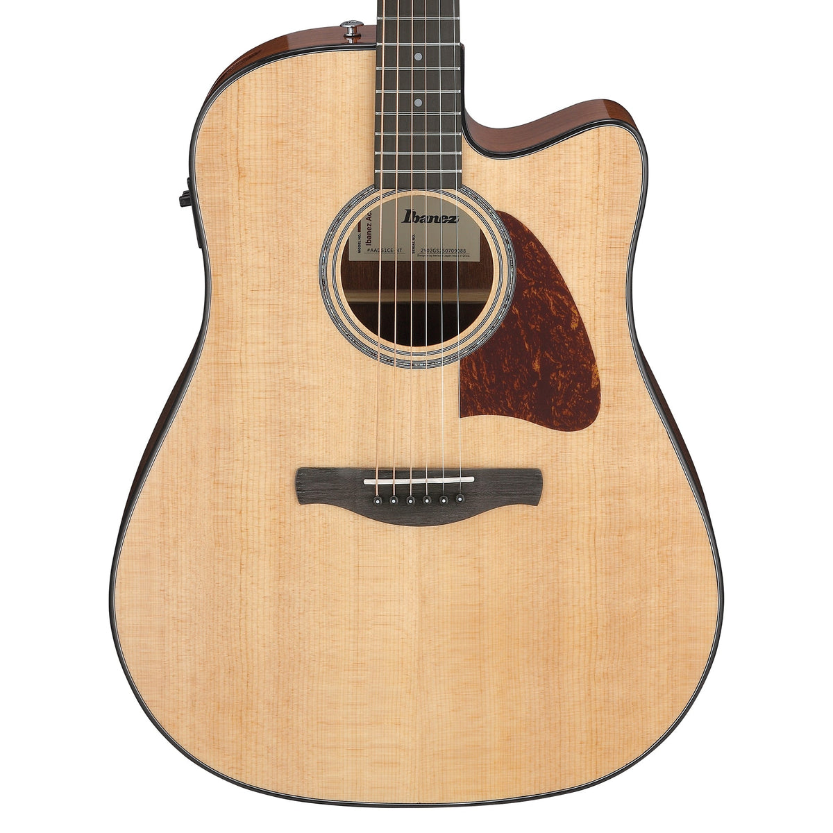 Ibanez AAD51CENT Grand Dreadnought Acoustic-Electric Guitar Natural High Gloss Acoustic Guitars
