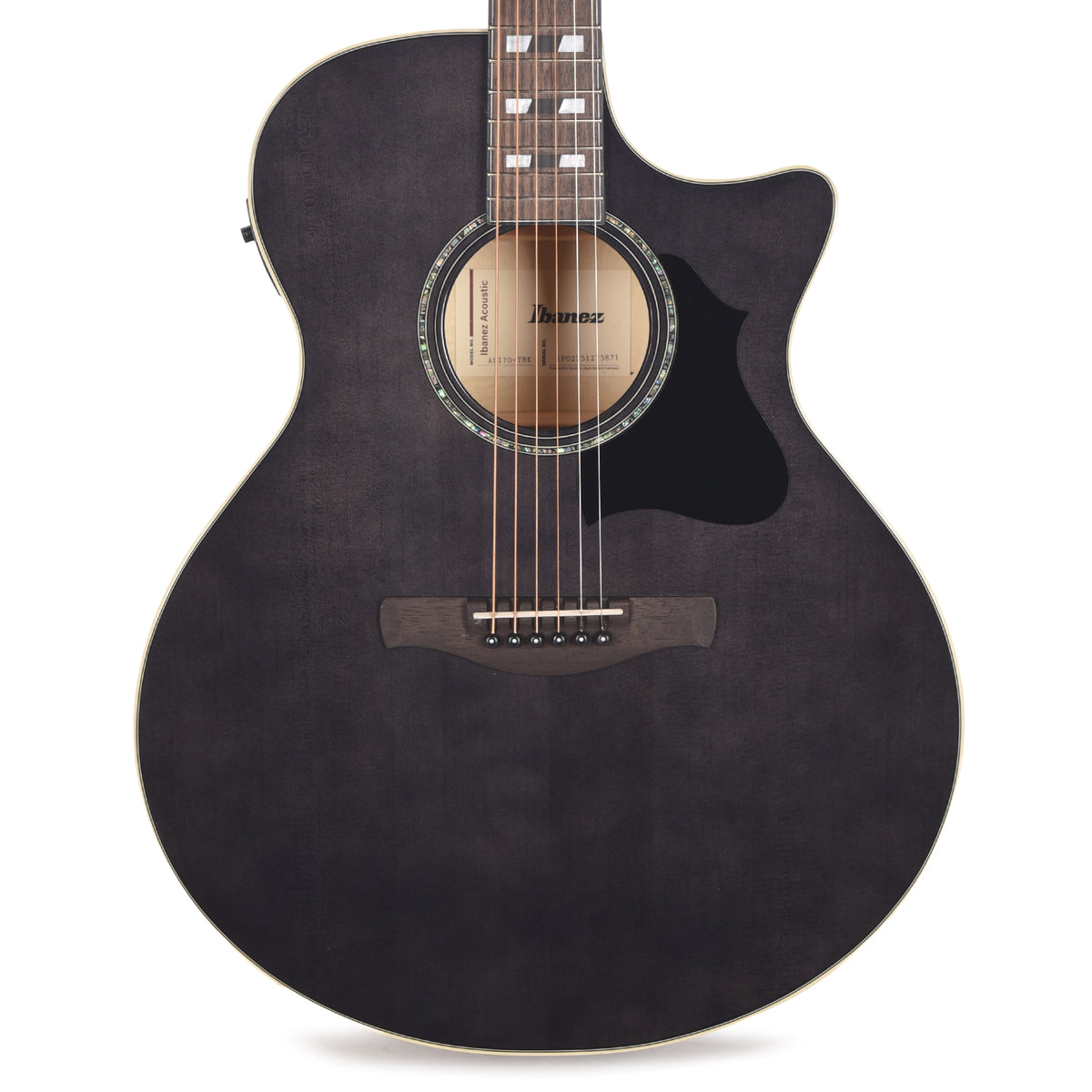 Ibanez AE170TBK AE Acoustic Electric Guitar Transparent Black High Gloss Acoustic Guitars