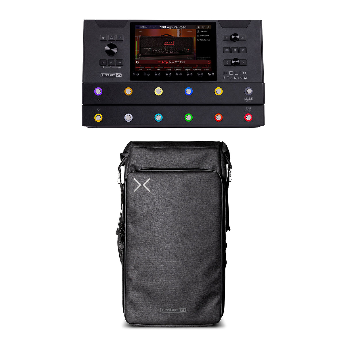 Line 6 Helix Stadium Floor Amp Modeler & Multi Effects Processor and Backpack Bundle Effect Pedals