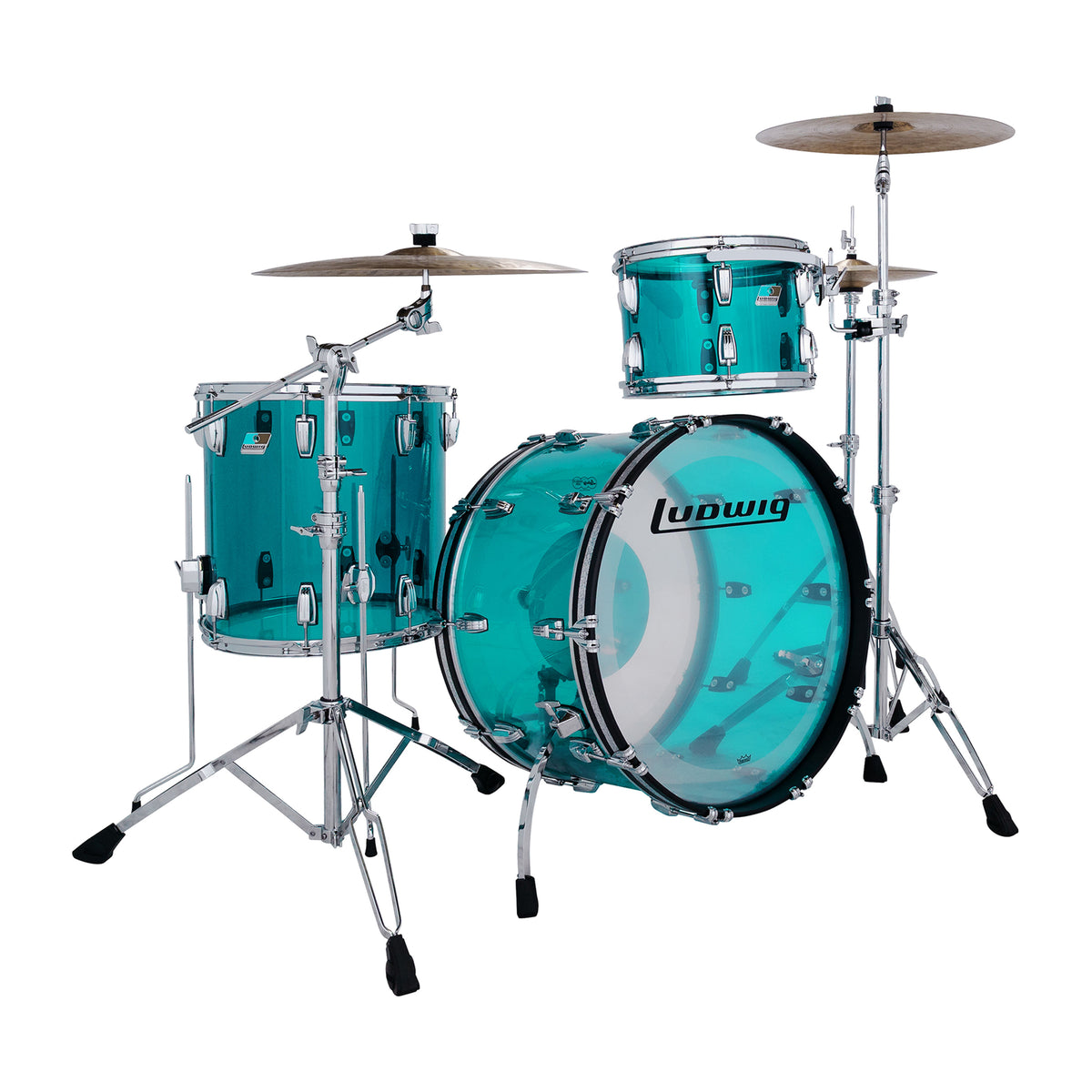 Ludwig Vistalite 13/16/24 3pc. Drum Kit Teal Drum Kits