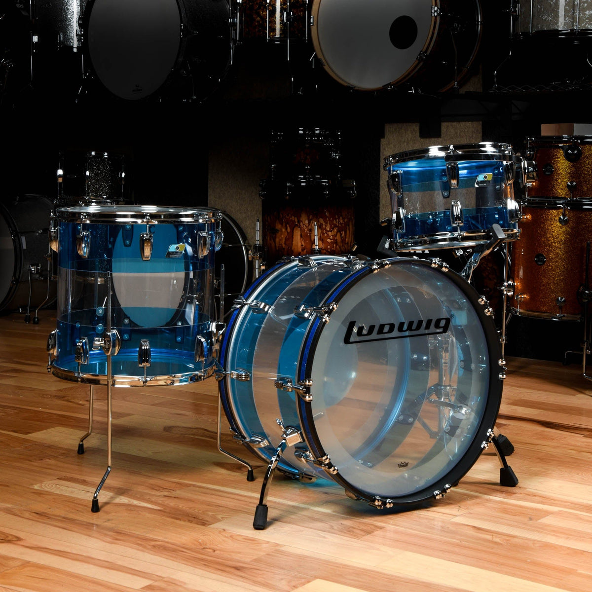 Ludwig Vistalite 13/16/22 3pc. Drum Kit Blue/Clear/Blue Limited Edition Drums and Percussion / Acoustic Drums / Full Acoustic Kits