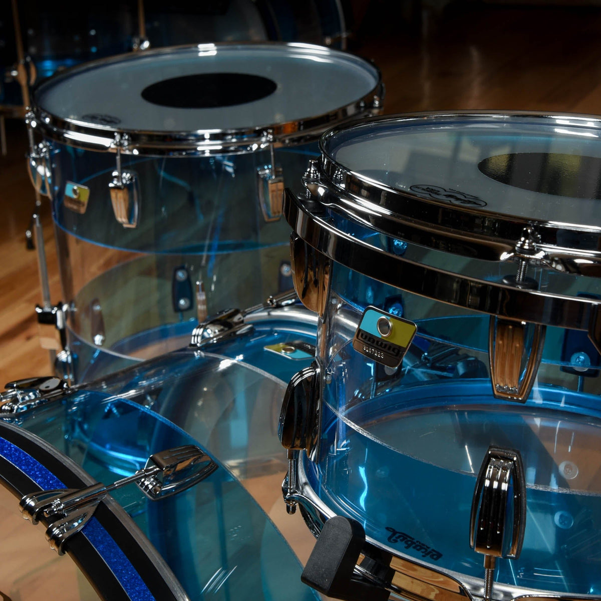 Ludwig Vistalite 13/16/24 3pc. Drum Kit Blue/Clear/Blue Limited Edition Drums and Percussion / Acoustic Drums / Full Acoustic Kits