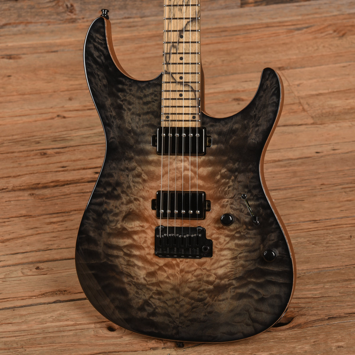 Mayones Aquila Elite S 6 Transparent Natural Fade Black Burst 2023 Electric Guitars / Solid Body