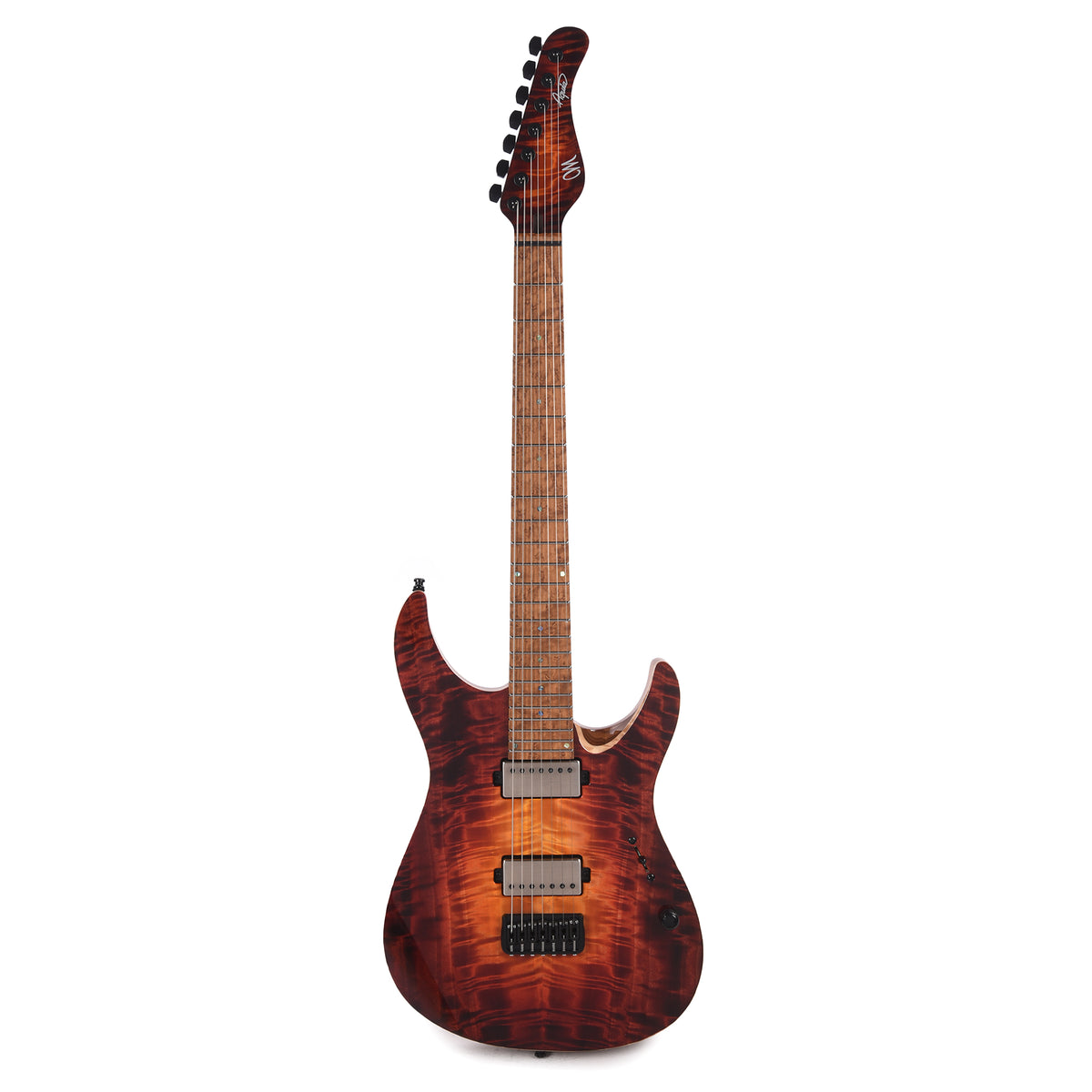 Mayones Aquila Elite S 7 Curly Poplar 5A/Swamp Ash Lava Burst Electric Guitars / Solid Body