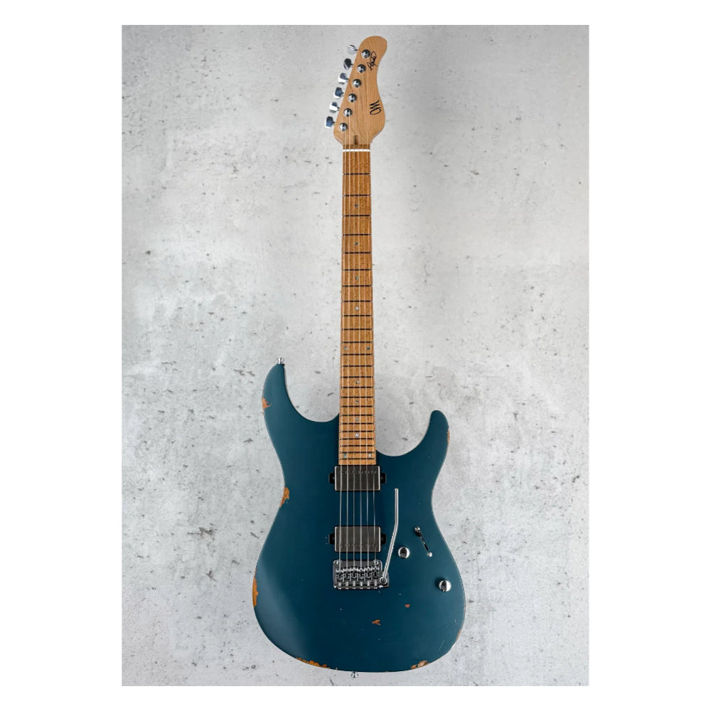 Mayones Aquila V24 Aged S 6 Swamp Ash Monolith Dark Turquoise Metallic Nitro w/Birdseye Maple TEW 3A Neck Electric Guitars / Solid Body