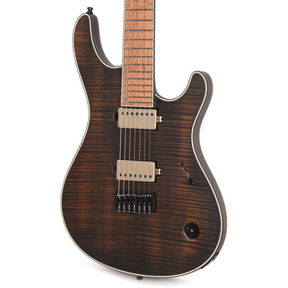 Mayones Regius 7 Baritone Flamed Maple/Swamp Ash Antique Black Electric Guitars / Solid Body