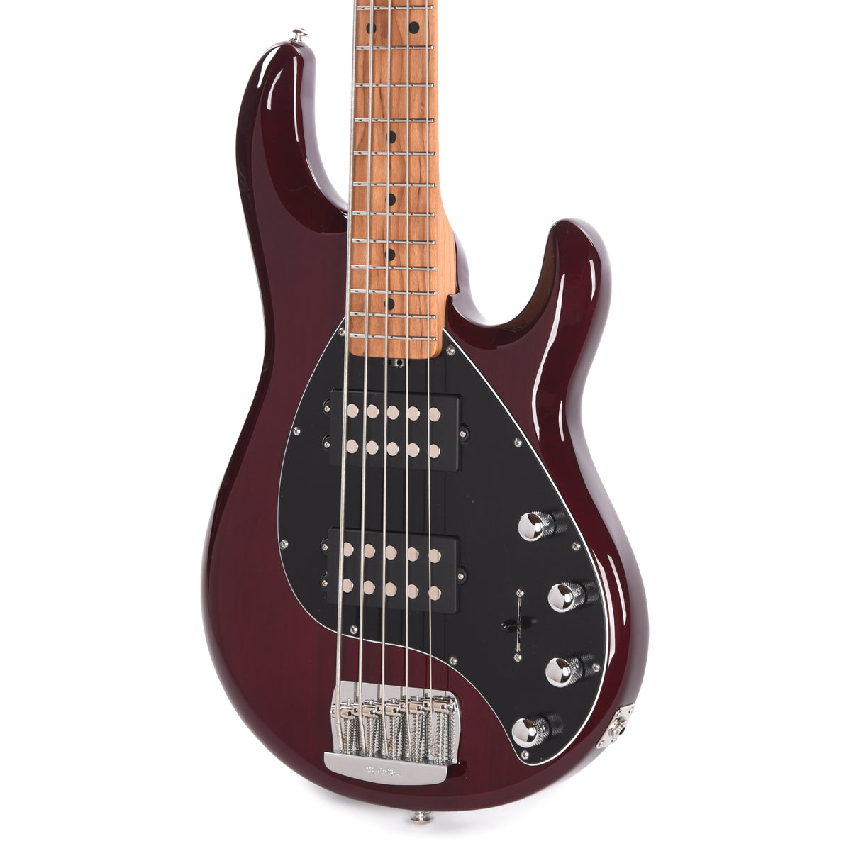 Music Man StingRay Special 5 HH Translucent Oxblood w/ Roasted Maple Neck Bass Guitars / 4-String