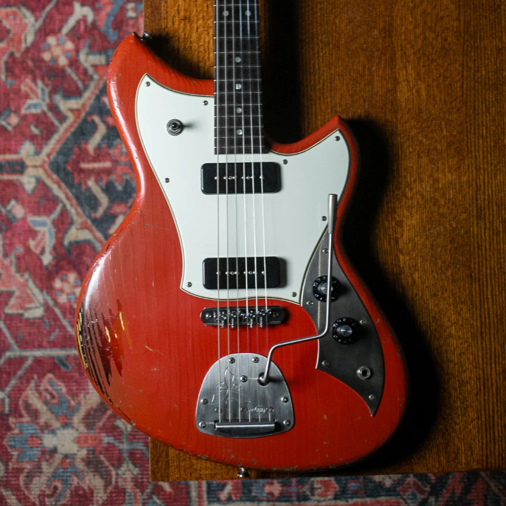Novo Dealer Limited Nucleus Serus J Fiesta Red Over '64 3-Tone Burst Medium Distress Electric Guitars / Solid Body