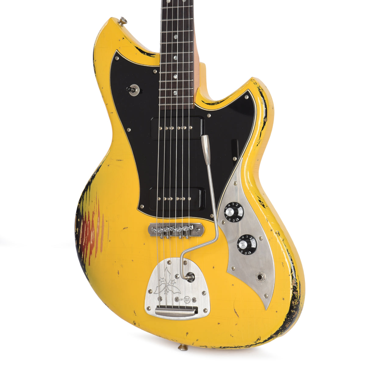Novo Dealer Limited Nucleus Serus J Vandalism Yellow Over '64 3-Tone Burst Medium Distress Electric Guitars / Solid Body