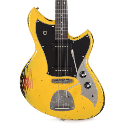 Novo Dealer Limited Nucleus Serus J Vandalism Yellow Over '64 3-Tone Burst Medium Distress Electric Guitars / Solid Body