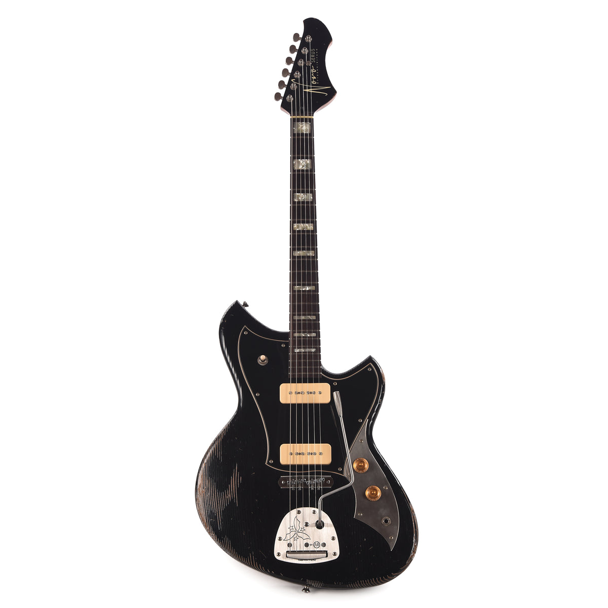 Novo Serus J Bull Black Medium Distress w/ Fralin P-90 Pickups Electric Guitars / Solid Body
