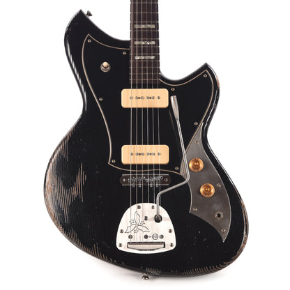 Novo Serus J Bull Black Medium Distress w/ Fralin P-90 Pickups Electric Guitars / Solid Body