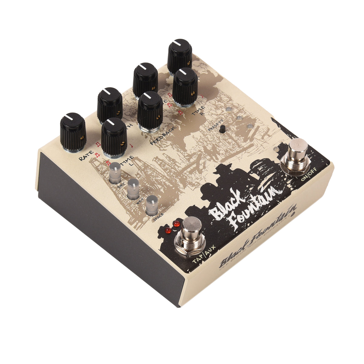 Old Blood Noise Black Fountain Stereo Delay Pedal Cream Effects and Pedals / Delay