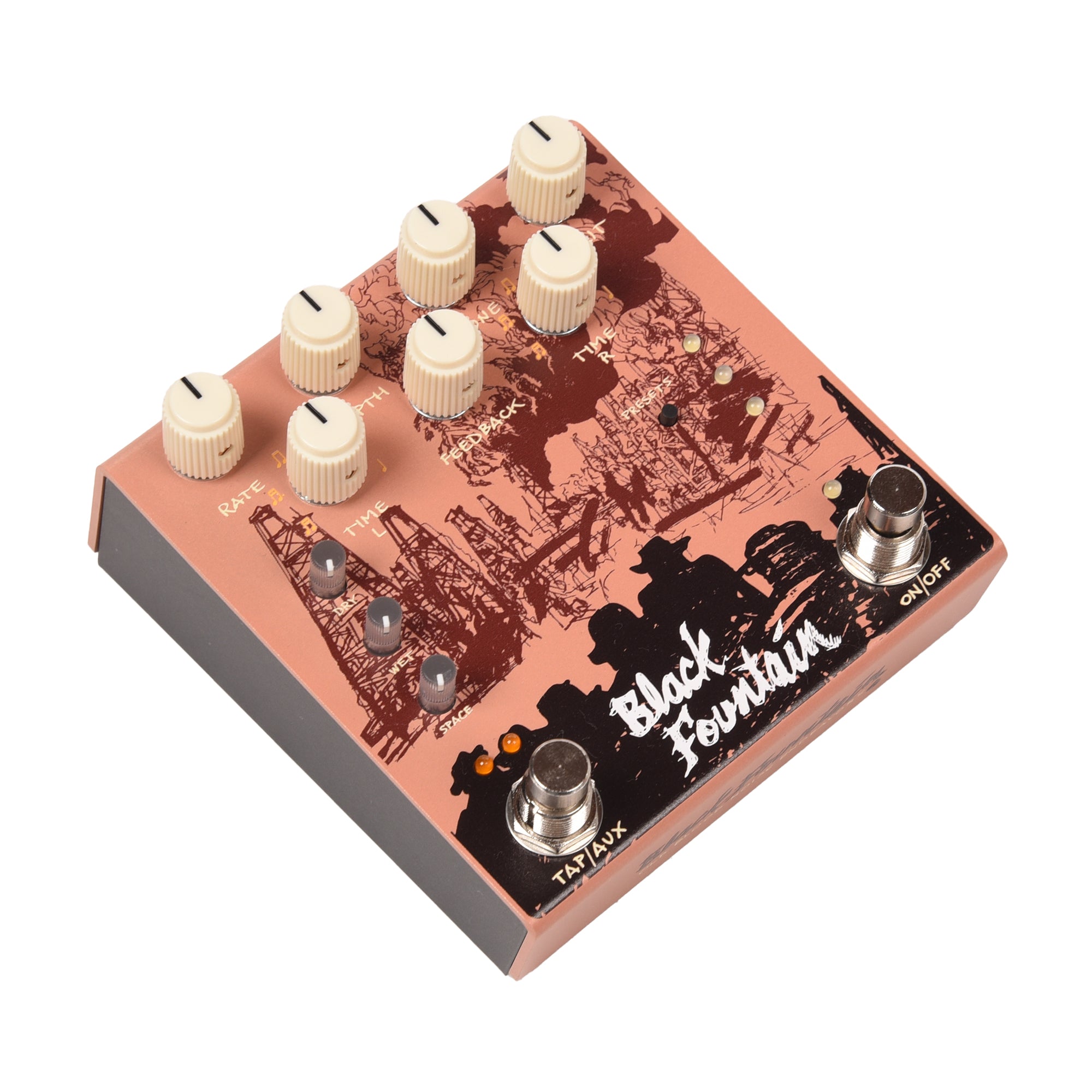 Old Blood Noise Black Fountain Stereo Delay Pedal Terracotta Effects and Pedals / Delay