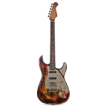 Paoletti Alfa Lounge Aged Chestnut Heavy Black Inferno Electric Guitars / Semi-Hollow