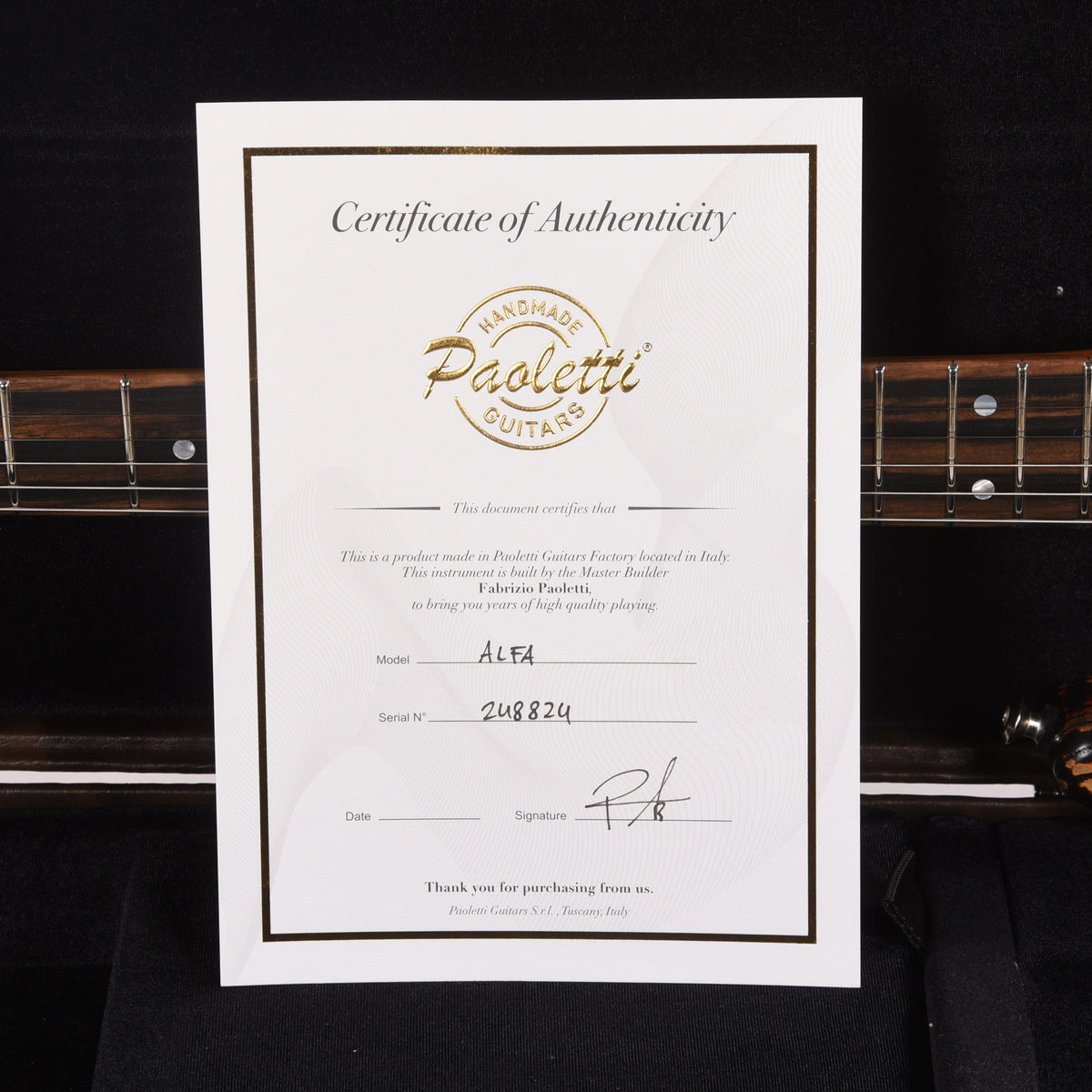 Paoletti Alfa Lounge Aged Chestnut Heavy Black Inferno Electric Guitars / Semi-Hollow