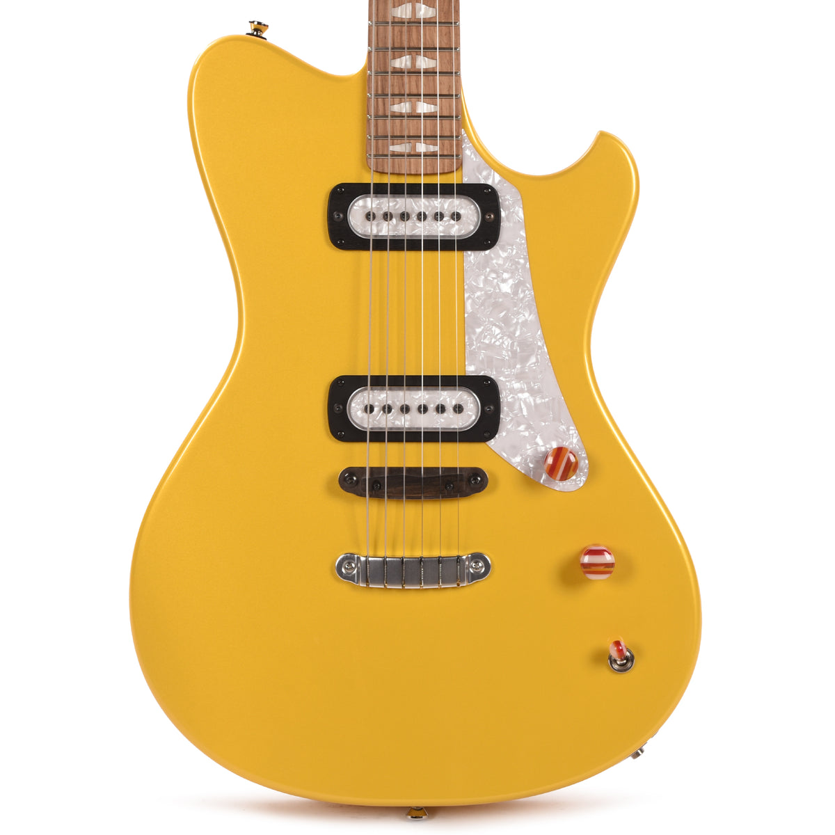Powers Electric A-Type Saffron Yellow Metallic Hard Tail w/PF42 Pickups Electric Guitars / Solid Body