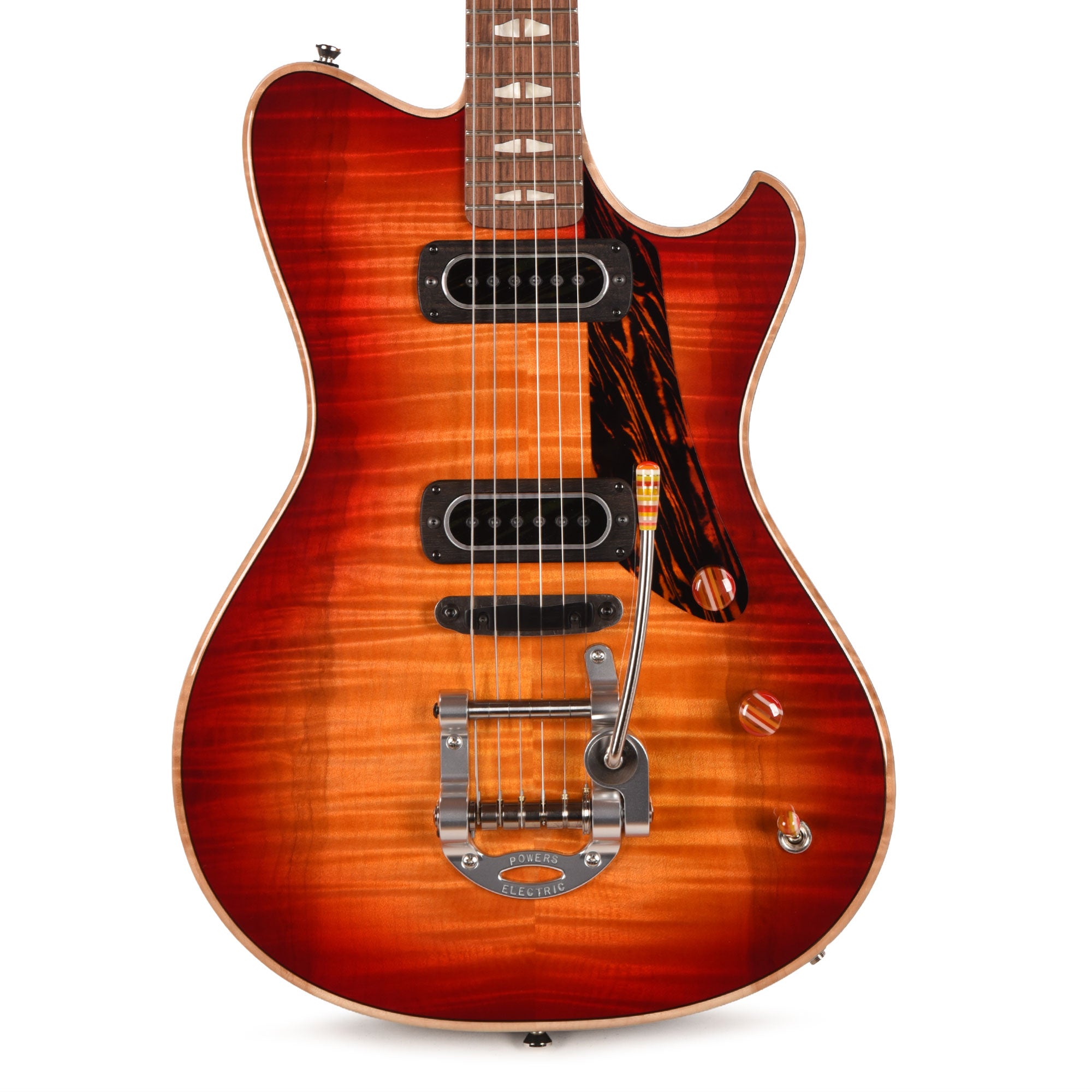 Powers Electric A-Type Select Flame Maple Custom Faded Cherry Sunburst w/PF42 Pickups Electric Guitars / Solid Body