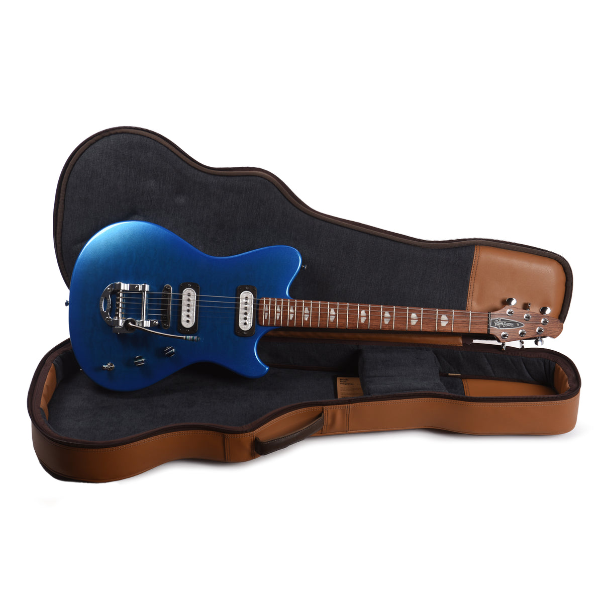 Powers Electric A-Type Select Quilt Ghost Flame Cruise Night Blue w/PF42 Pickups Electric Guitars / Solid Body