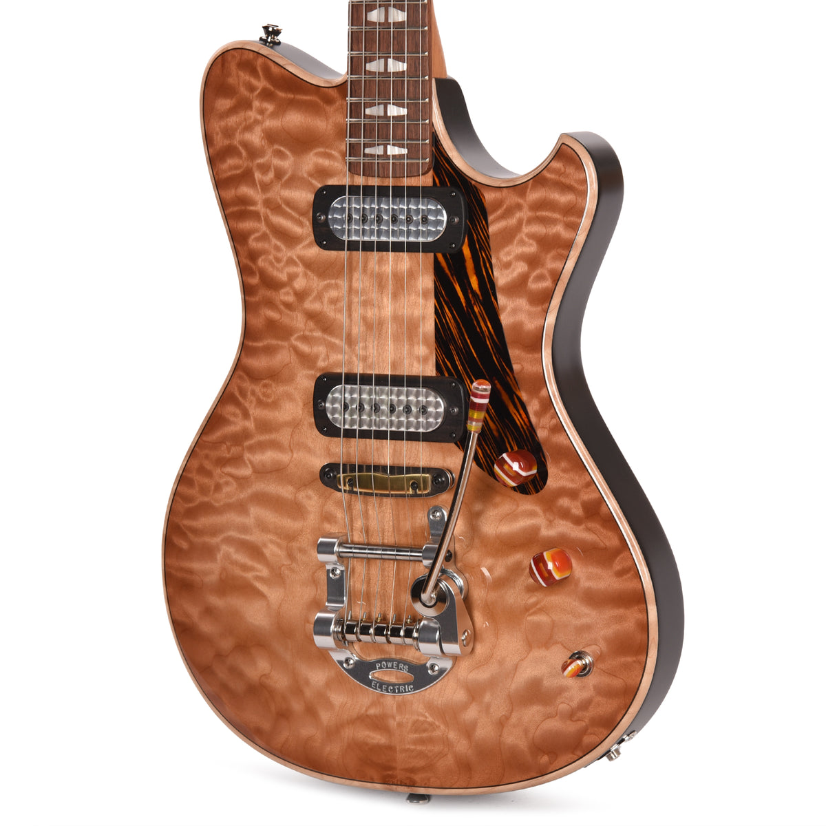 Powers Electric A-Type Select Quilt Pale Ale w/FF42 Pickups Electric Guitars / Solid Body