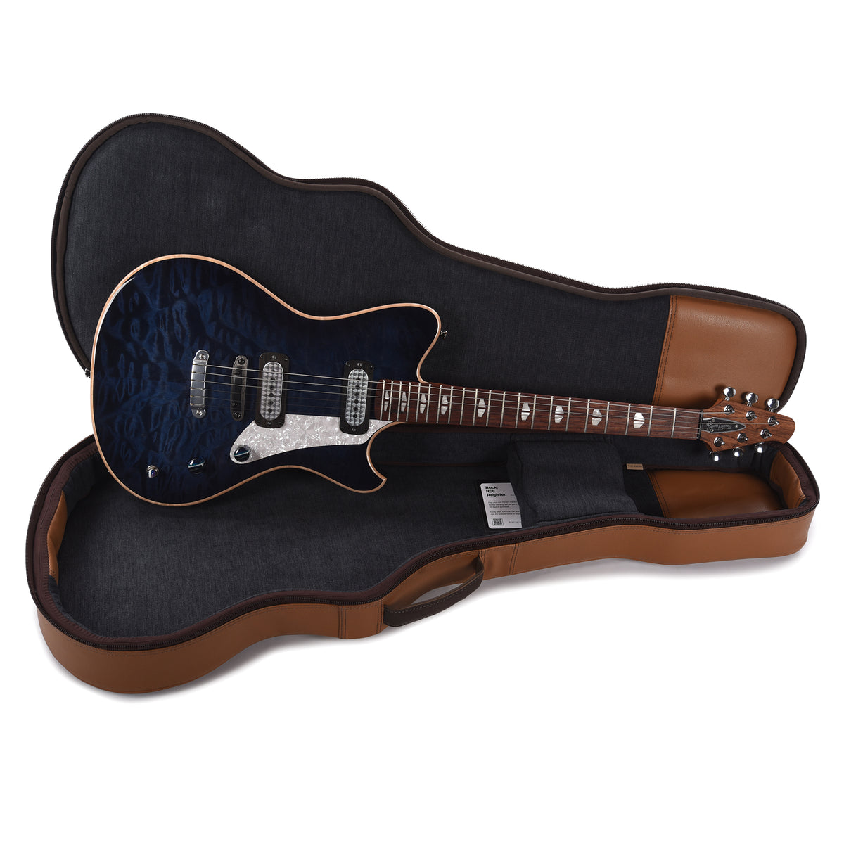 Powers Electric A-Type Select Quilt Twilight Blue Hardtail w/FF42 Pickups Electric Guitars / Solid Body