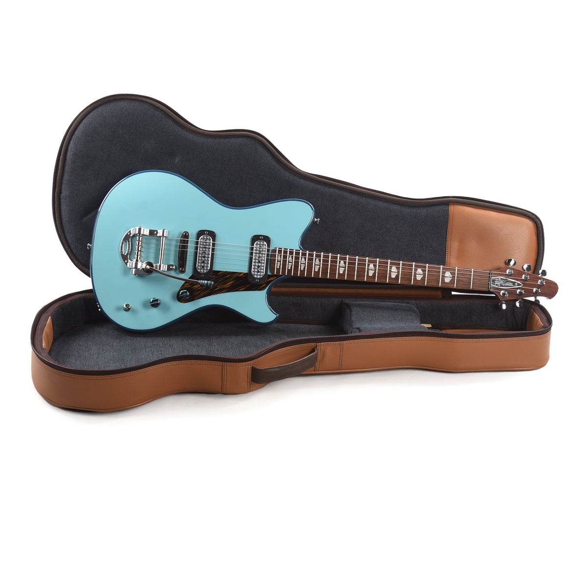 Powers Electric A-Type Two-Tone Larkspur Blue Top & Oslo Blue Back/Sides w/FF42 Pickups Electric Guitars / Solid Body