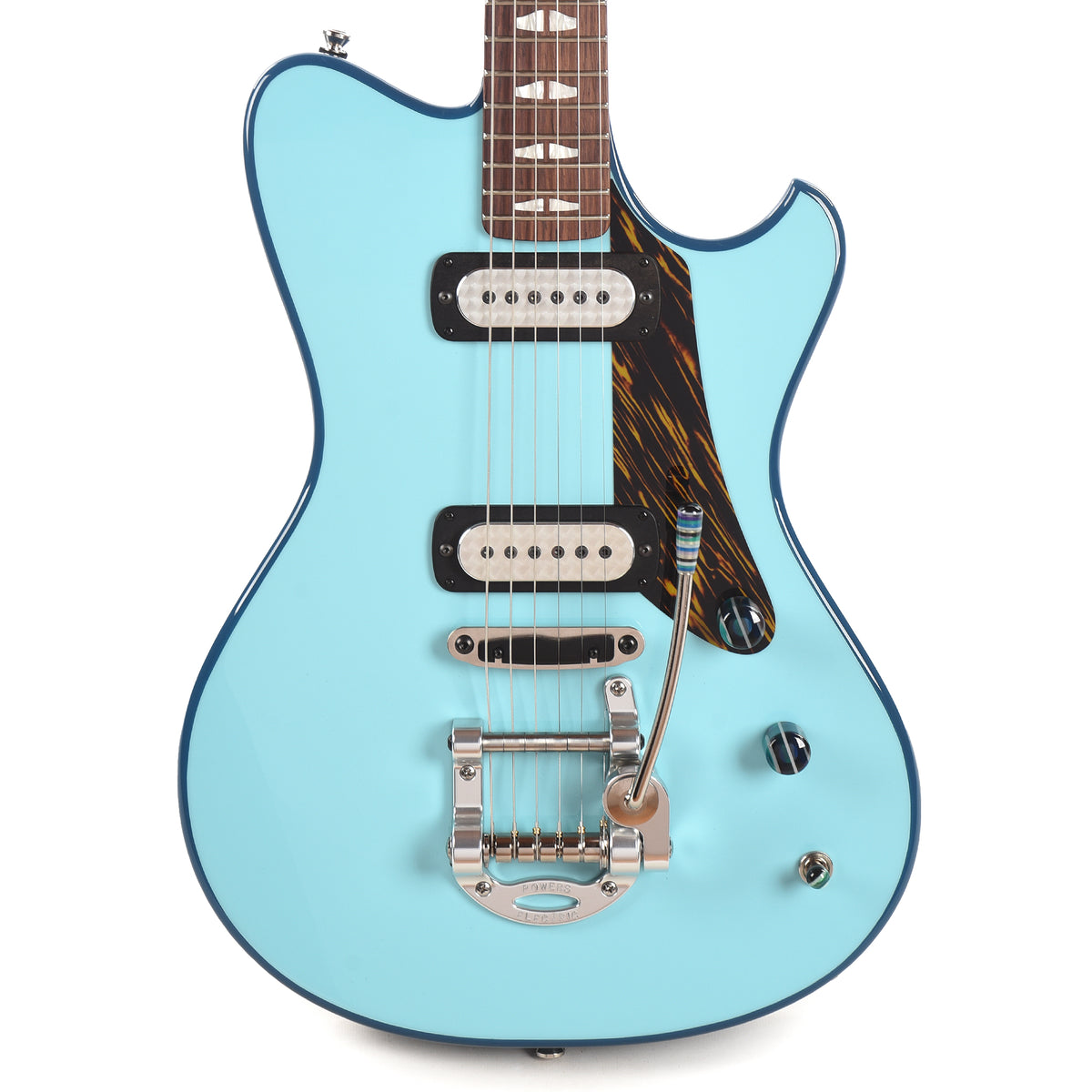 Powers Electric A-Type Two-Tone Larkspur Blue Top & Oslo Blue Back/Sides w/FF42 Pickups Electric Guitars / Solid Body