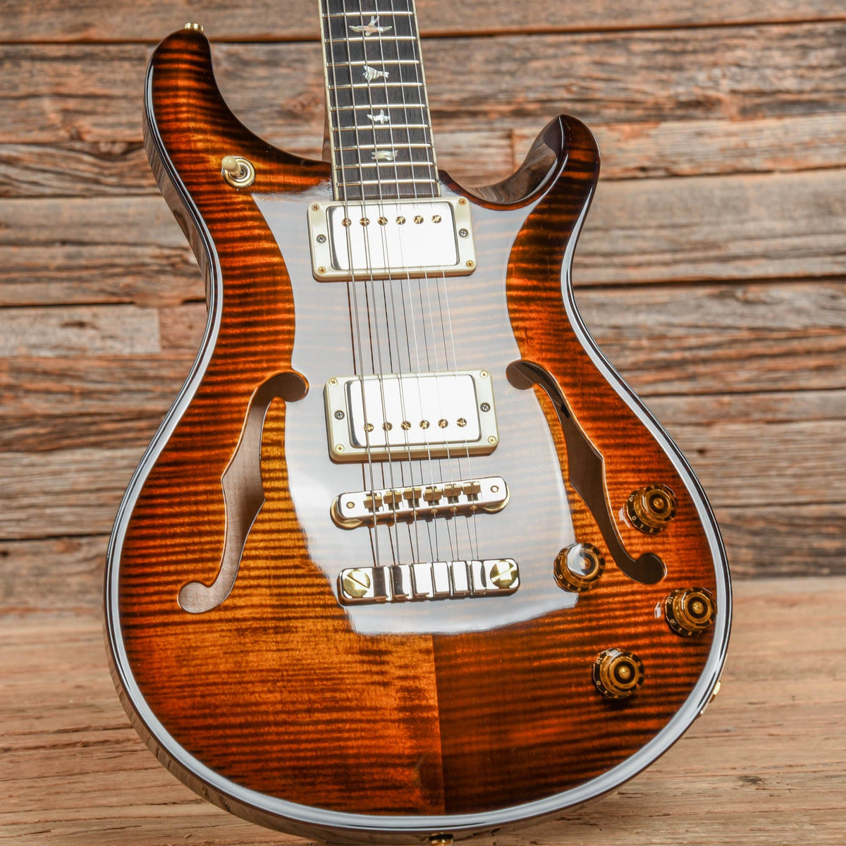 PRS McCarty 594 Hollowbody II 10-Top Black Gold Burst 2021 Electric Guitars / Hollow Body