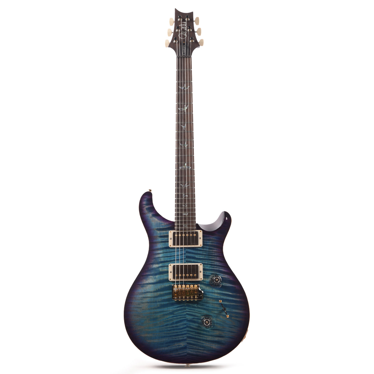 PRS Wood Library Custom 24 Fat Back 10-Top Flame Aquableux Purple Burst w/Brazilian Rosewood Fingerboard Electric Guitars / Solid Body