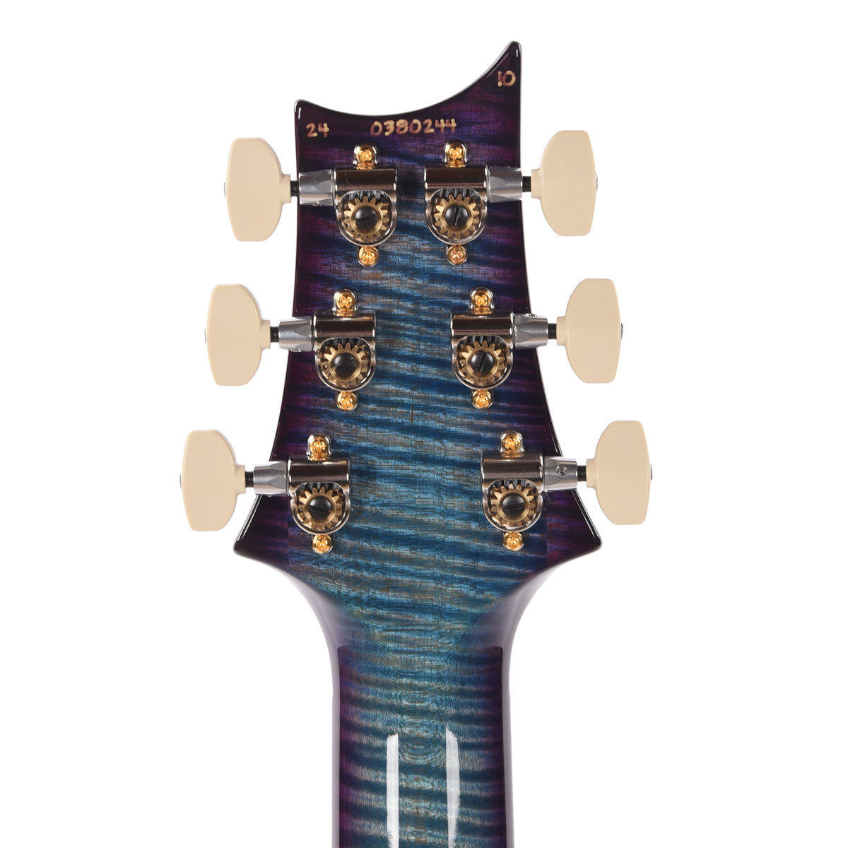 PRS Wood Library Custom 24 Fat Back 10-Top Flame Aquableux Purple Burst w/Figured Stained Neck & African Blackwood Fingerboard Electric Guitars / Solid Body