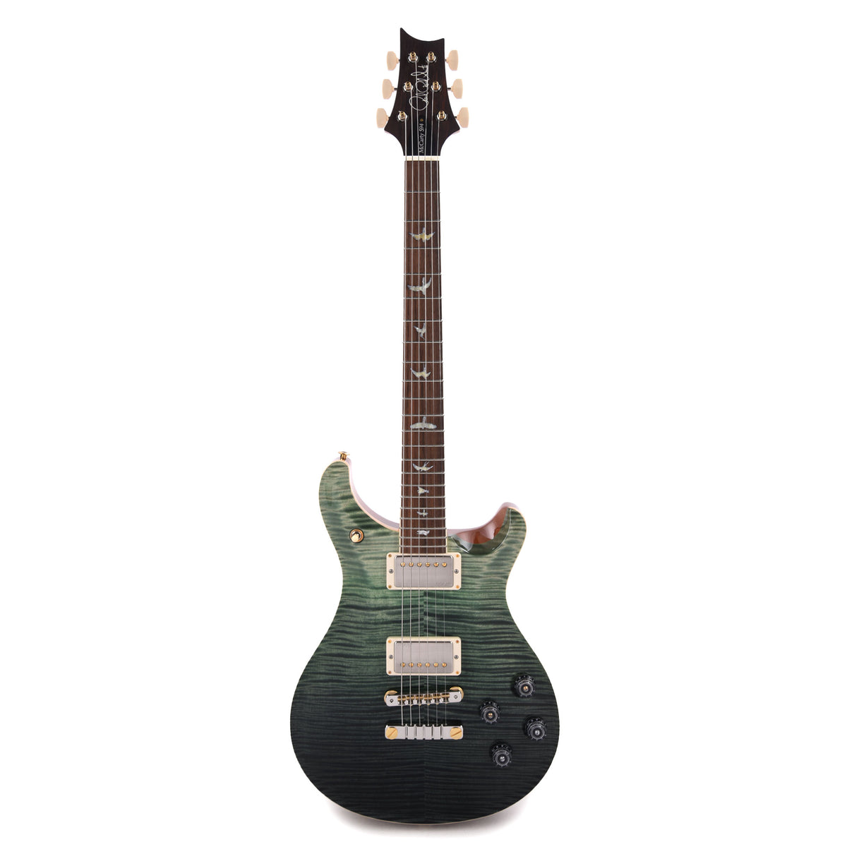 PRS Wood Library McCarty 594 10-Top Flame Trampas Green Fade w/Figured Stained Maple Neck & Brazilian Rosewood Fingerboard Electric Guitars / Solid Body