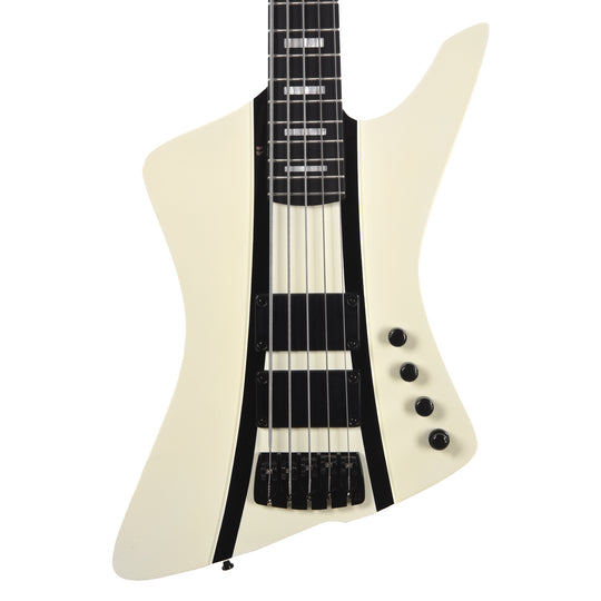 Sandberg Forty Eight 5-String Virgin White High Gloss w/Black Stripes Bass Guitars / 5-String or More