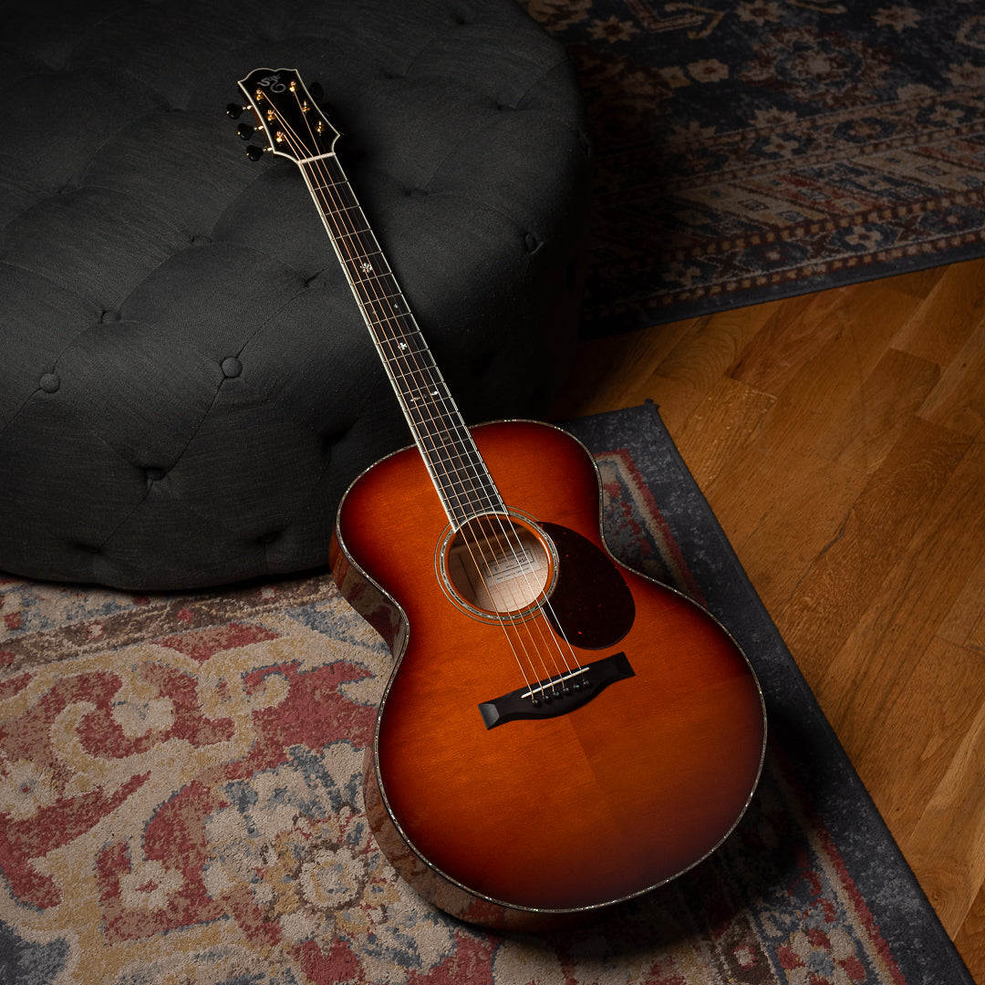 Santa Cruz F Model Bearclaw German Spruce/Flamed Maple Full Body Sunburst Acoustic Guitars / OM and Auditorium