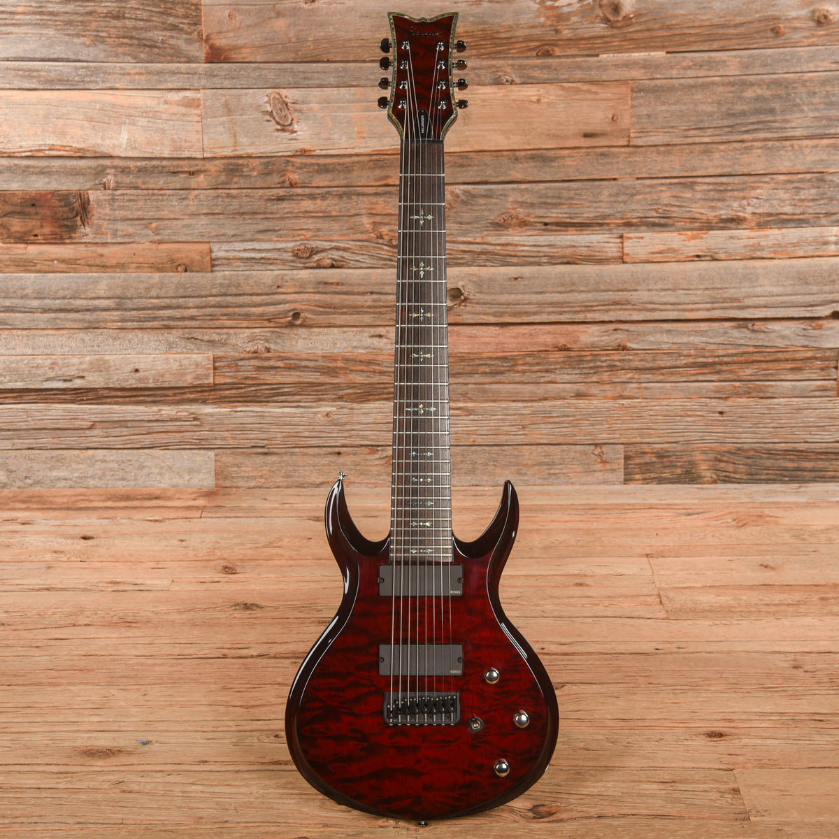 Schecter Hellraiser Devil 8 Transparent Red 2009 Electric Guitars / Solid Body