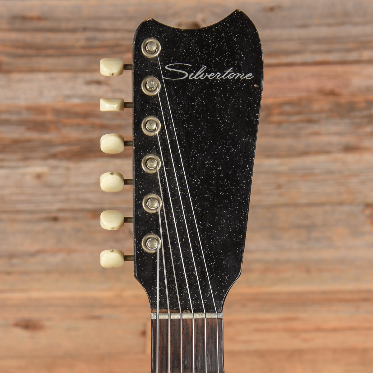 Silvertone 1448 w/ Amp Case Black 1960s Electric Guitars / Solid Body