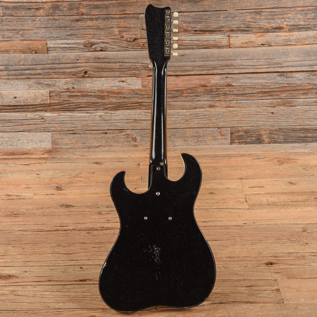 Silvertone 1448 w/ Amp Case Black 1960s Electric Guitars / Solid Body